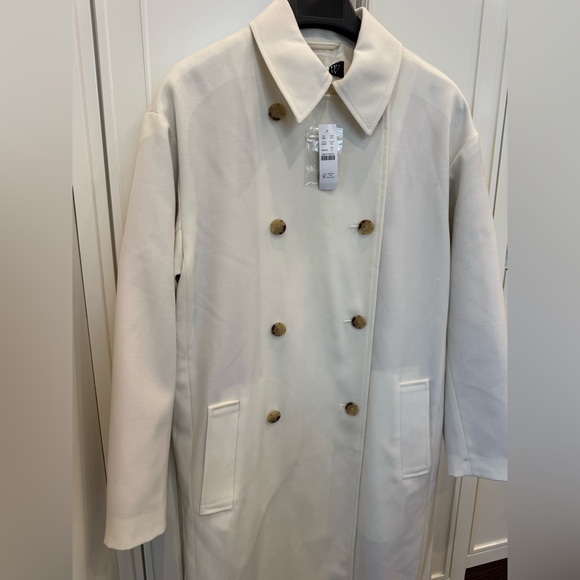 NWT J.Crew Wool-Blend Trench Coat – Size 6 – Cream ✨🤍 - Picture 8 of 12